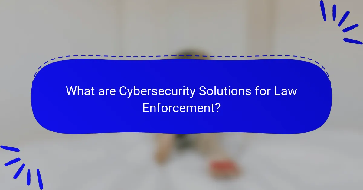 What are Cybersecurity Solutions for Law Enforcement?