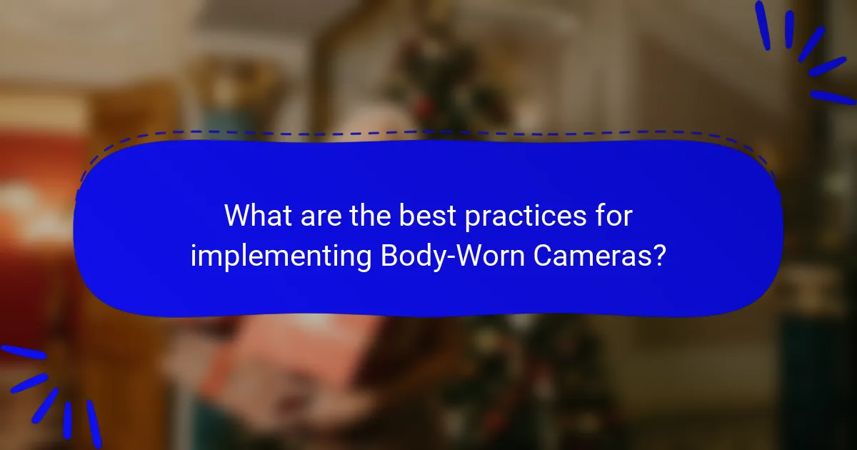 What are the best practices for implementing Body-Worn Cameras?