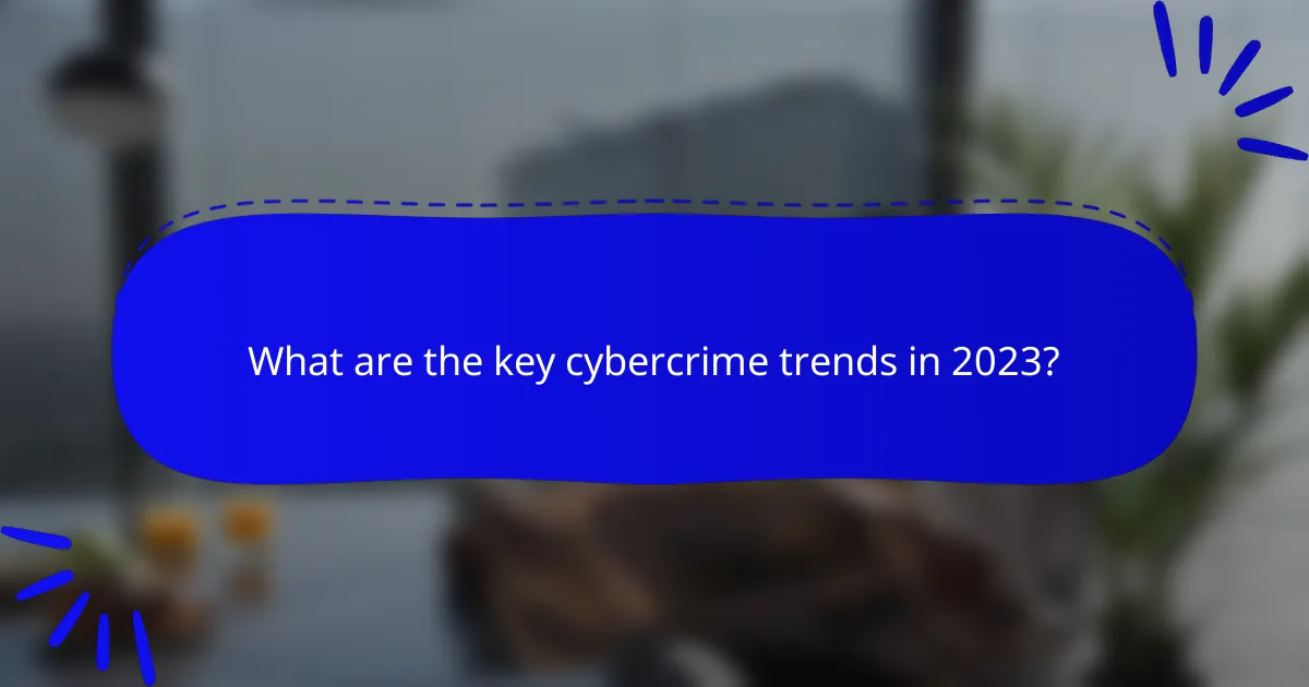 What are the key cybercrime trends in 2023?